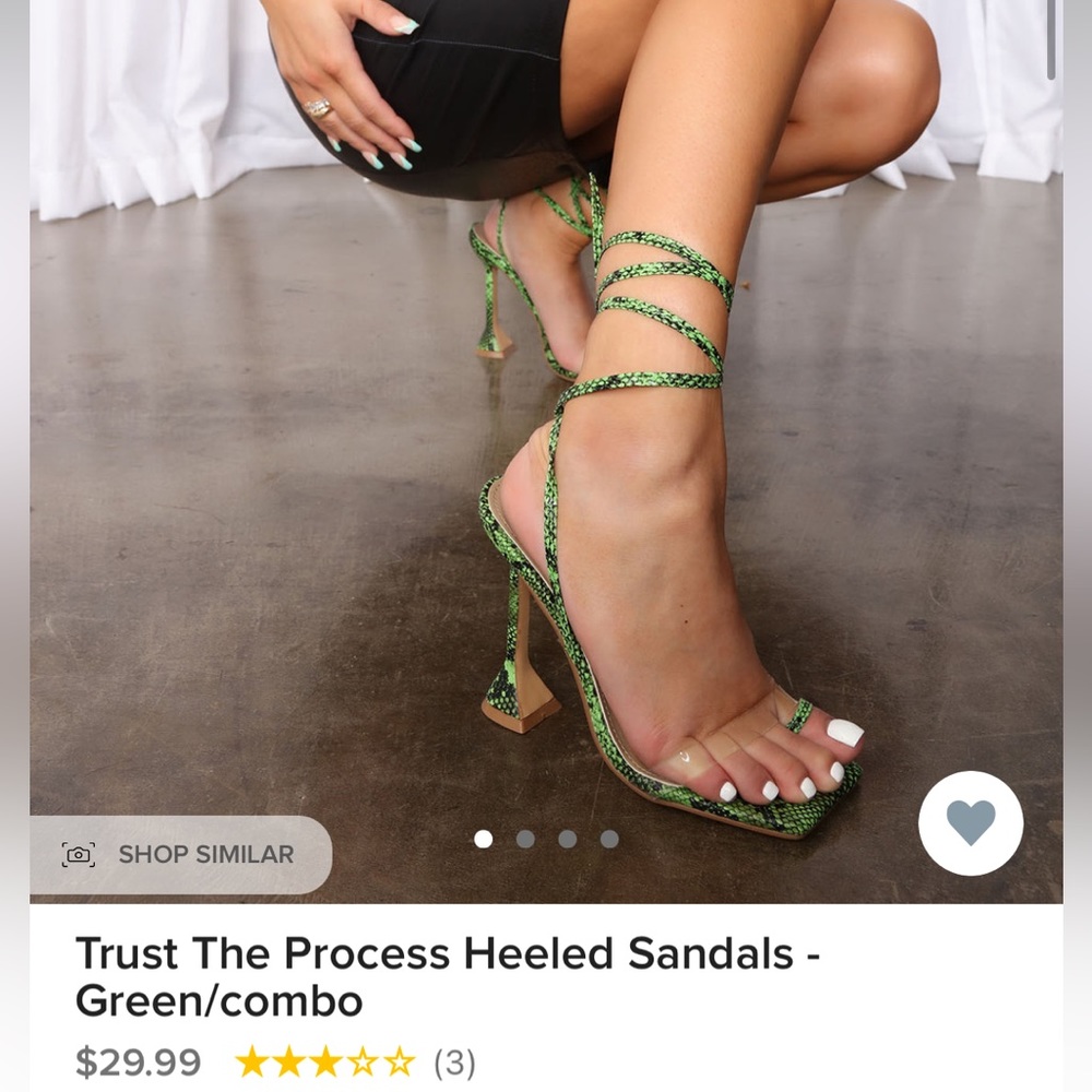 Fashion Nova Trust The Process Heeled Sandals-Green💚